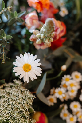 Wedding breakfast reception centerpieces and table flower decorations at Hyde House venue
